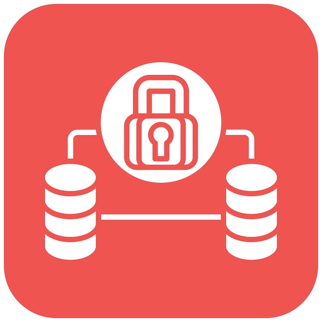 Imagen vectorial de icono de protección de base de datos Se puede utilizar para alojamiento web
