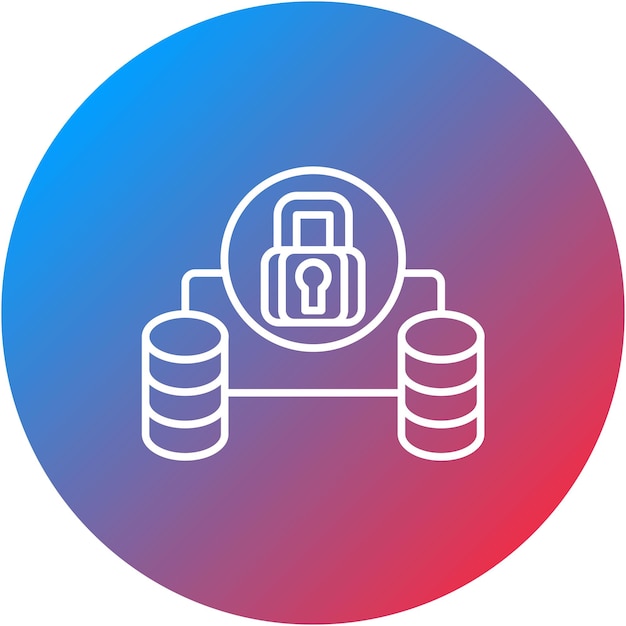 Vector imagen vectorial de icono de protección de base de datos se puede utilizar para alojamiento web