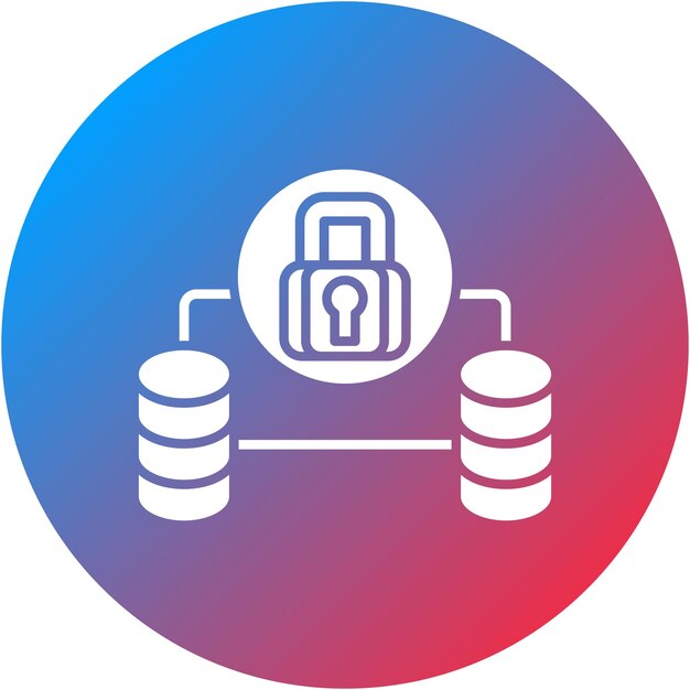 Imagen vectorial de icono de protección de base de datos Se puede utilizar para alojamiento web