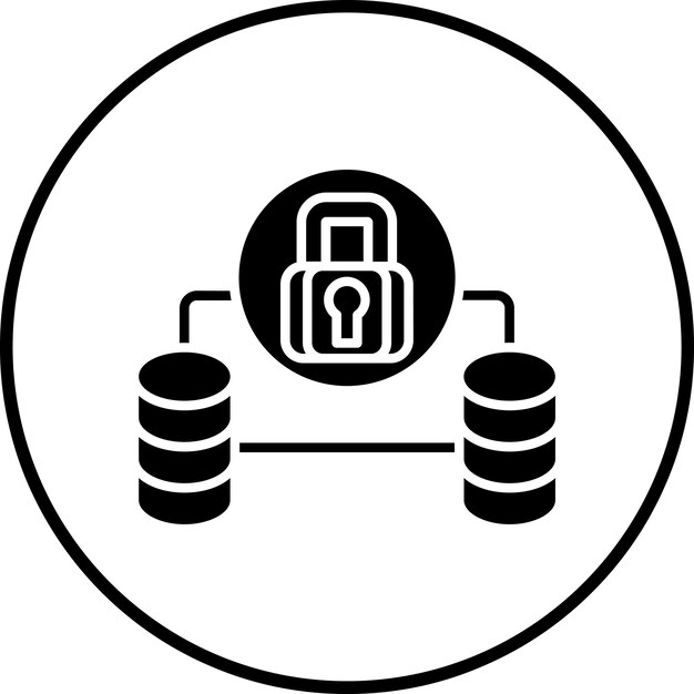 Imagen vectorial de icono de protección de base de datos Se puede utilizar para alojamiento web