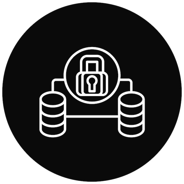 Imagen vectorial de icono de protección de base de datos Se puede utilizar para alojamiento web