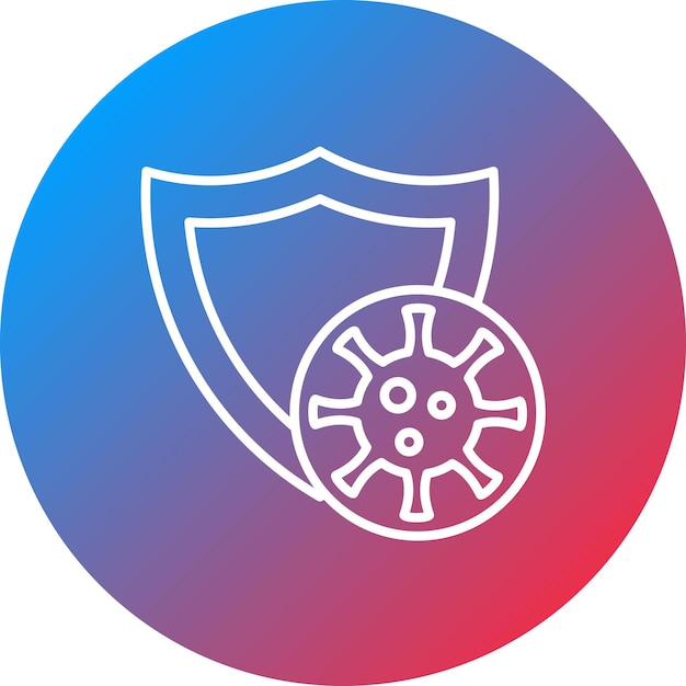 Imagen vectorial del icono de protección contra virus Se puede utilizar para la rutina de higiene