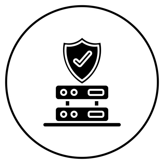 Imagen vectorial del icono de protección de datos Puede utilizarse para el análisis de datos