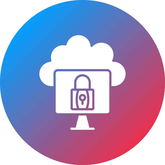 La imagen vectorial del icono de protección de la nube se puede utilizar para la computación en la nube