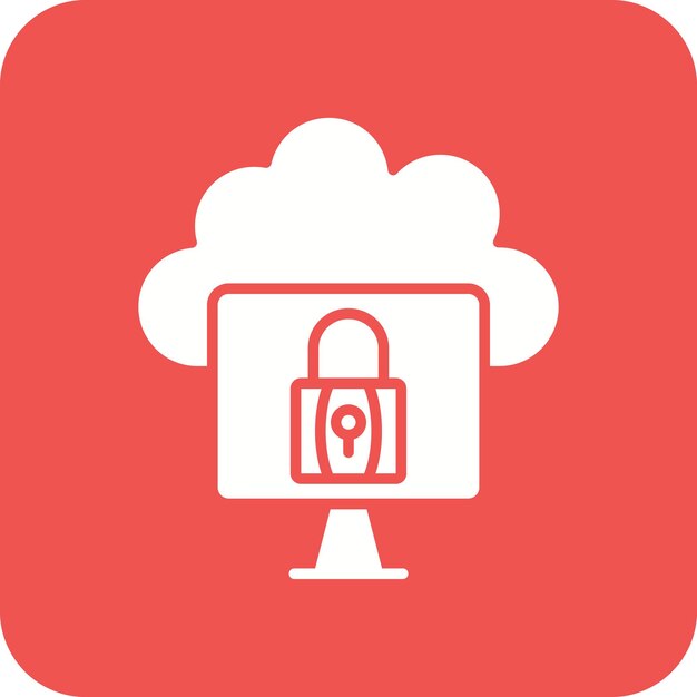 La imagen vectorial del icono de protección de la nube se puede utilizar para la computación en la nube