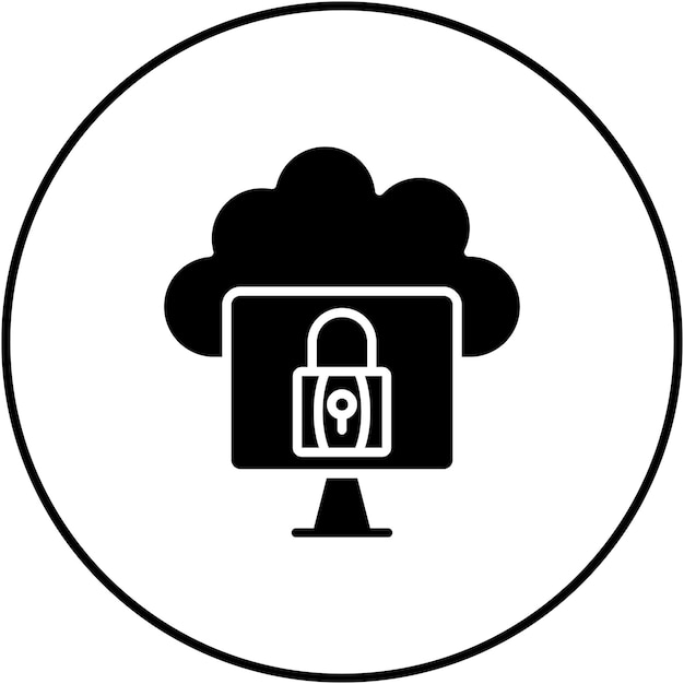 La imagen vectorial del icono de protección de la nube se puede utilizar para la computación en la nube