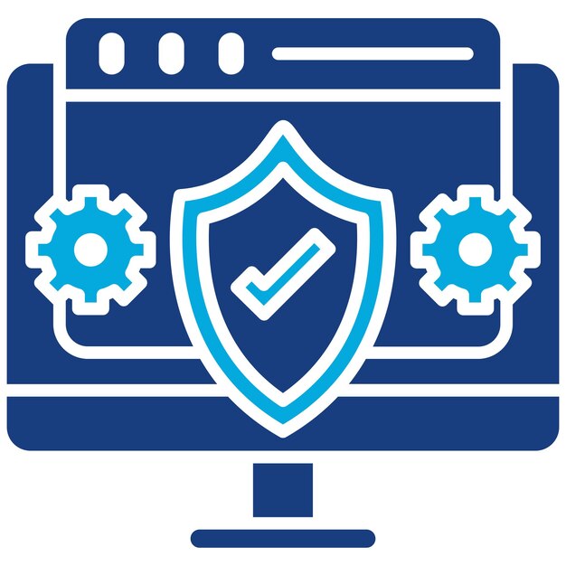 Imagen vectorial de icono de protección del sistema Se puede utilizar para alojamiento web