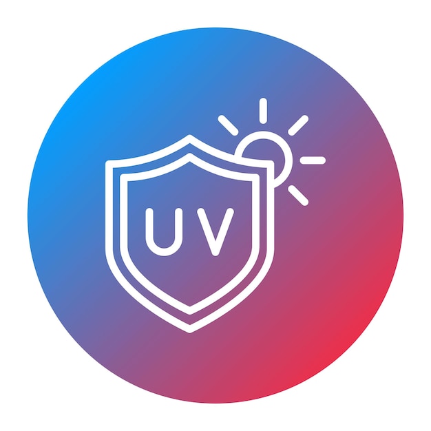 Imagen vectorial del icono de protección UV Se puede utilizar para quemaduras de la piel