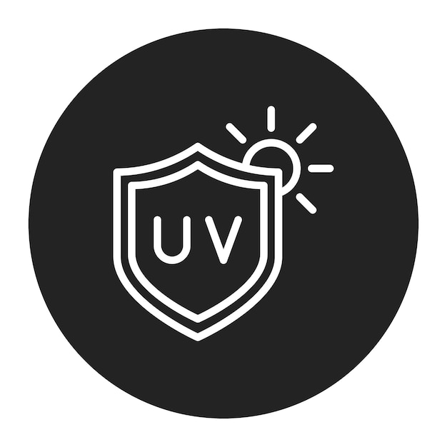 Imagen vectorial del icono de protección UV Se puede utilizar para quemaduras de la piel