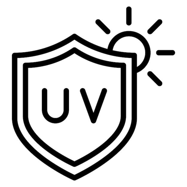 Imagen vectorial del icono de protección UV Se puede utilizar para quemaduras de la piel