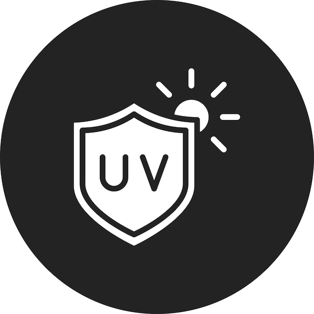 Imagen vectorial del icono de protección UV Se puede utilizar para quemaduras de la piel