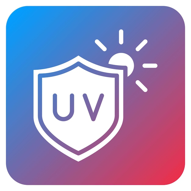Imagen vectorial del icono de protección UV Se puede utilizar para quemaduras de la piel