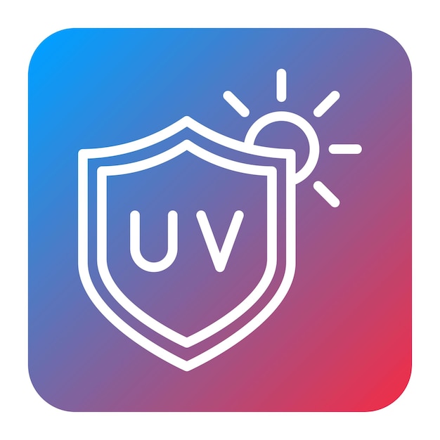 Imagen vectorial del icono de protección UV Se puede utilizar para quemaduras de la piel