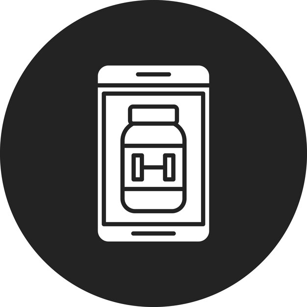 Imagen vectorial del icono de la proteína en polvo Se puede usar para la aplicación de entrenamiento