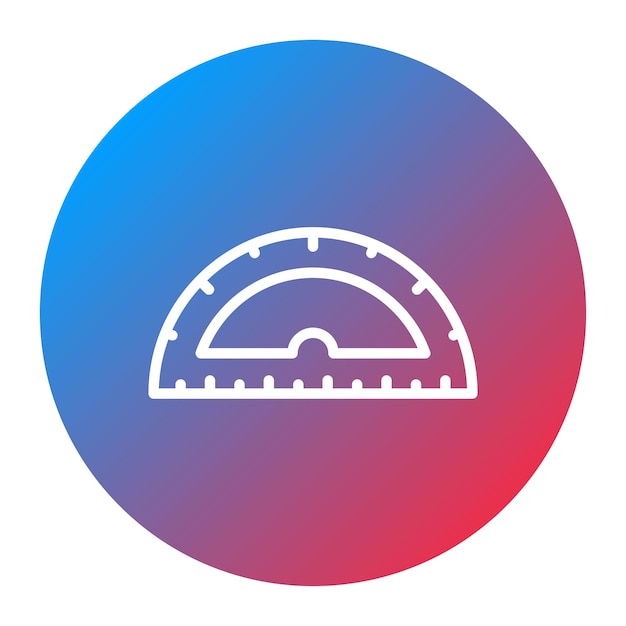 La imagen vectorial del icono del protractor se puede utilizar para Ingeniero en Mecánica