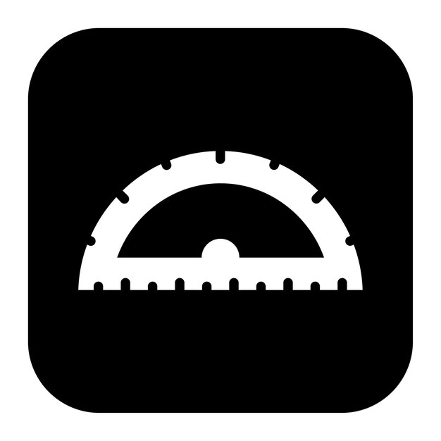 La imagen vectorial del icono del protractor se puede utilizar para Ingeniero en Mecánica