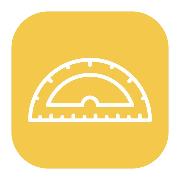 La imagen vectorial del icono del protractor se puede utilizar para Ingeniero en Mecánica
