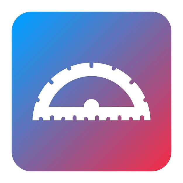 La imagen vectorial del icono del protractor se puede utilizar para Ingeniero en Mecánica