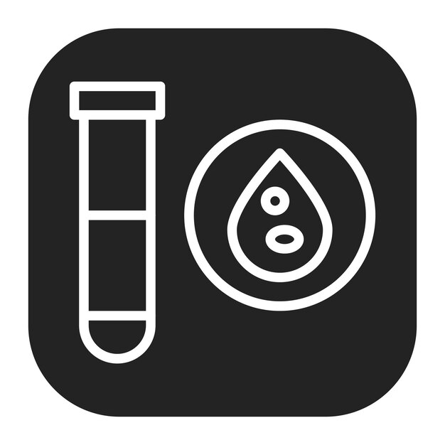 Imagen vectorial del icono de la prueba de coagulación Se puede utilizar para pruebas médicas