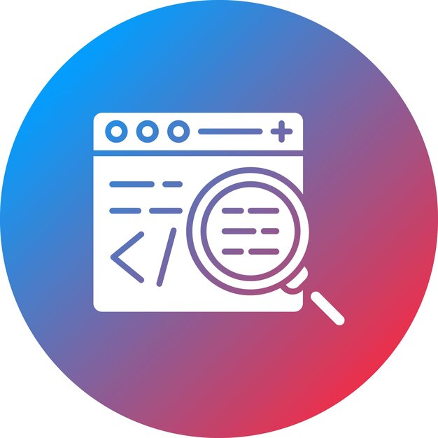 Imagen vectorial de icono de prueba de código Se puede utilizar para programación de computadoras