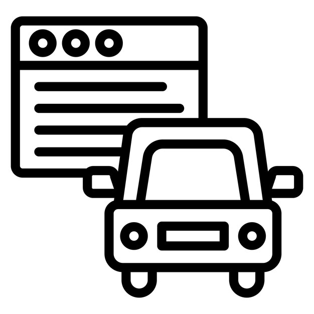 Imagen vectorial del icono de la prueba de conductor en línea Se puede utilizar para la escuela de conducción