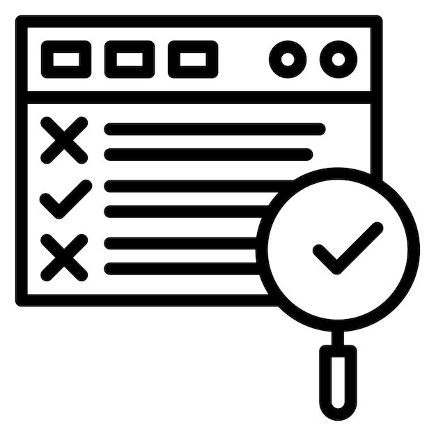 Imagen vectorial de icono de prueba de usabilidad Se puede utilizar para la investigación de mercado