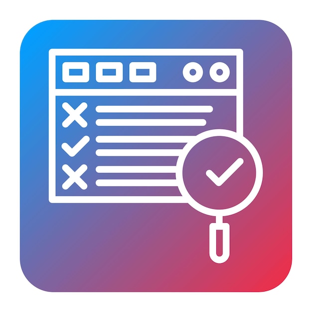 Imagen vectorial de icono de prueba de usabilidad Se puede utilizar para la investigación de mercado