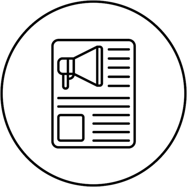 Imagen vectorial de icono publicitario Puede utilizarse para la redacción de textos