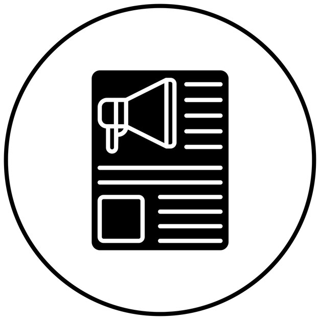 Imagen vectorial de icono publicitario Puede utilizarse para la redacción de textos