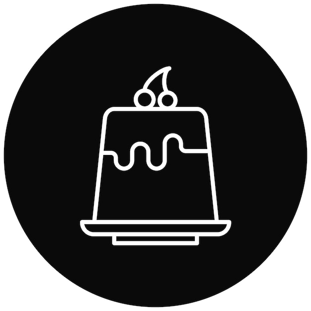 Imagen vectorial del icono del pudín Se puede usar para dulces y caramelos