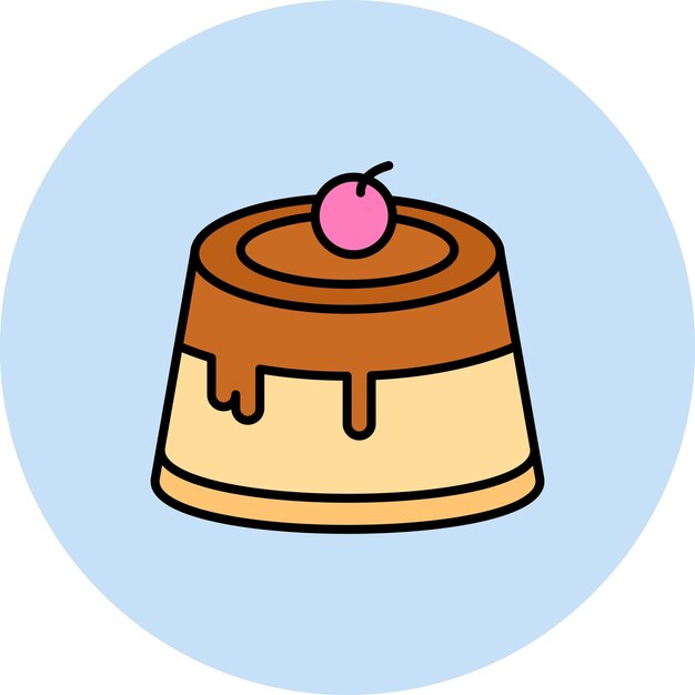 La imagen vectorial del icono del pudín se puede utilizar para la panadería