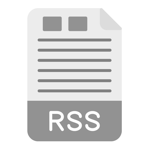 La imagen vectorial del icono se puede utilizar para los formatos de archivo RSS