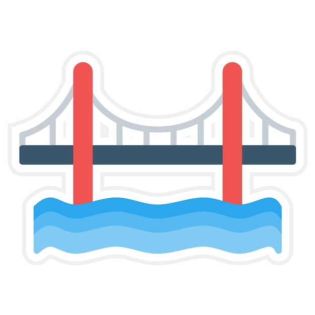 Imagen vectorial del icono del Puente del Golden Gate Se puede usar para Landmarks
