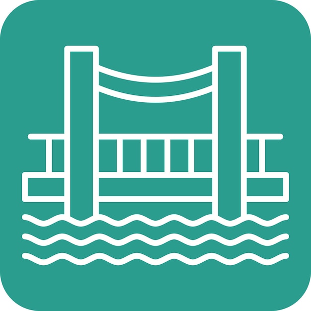 La imagen vectorial del icono del puente se puede utilizar para los elementos de la ciudad