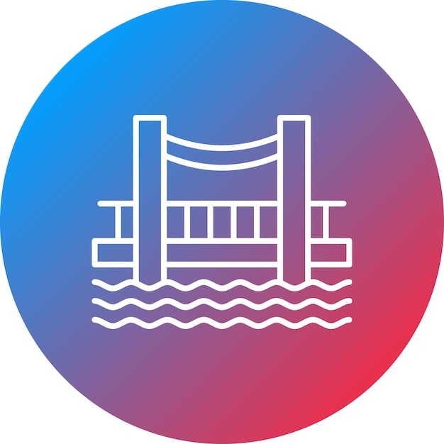 La imagen vectorial del icono del puente se puede utilizar para los elementos de la ciudad