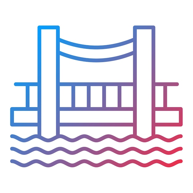 La imagen vectorial del icono del puente se puede utilizar para los elementos de la ciudad