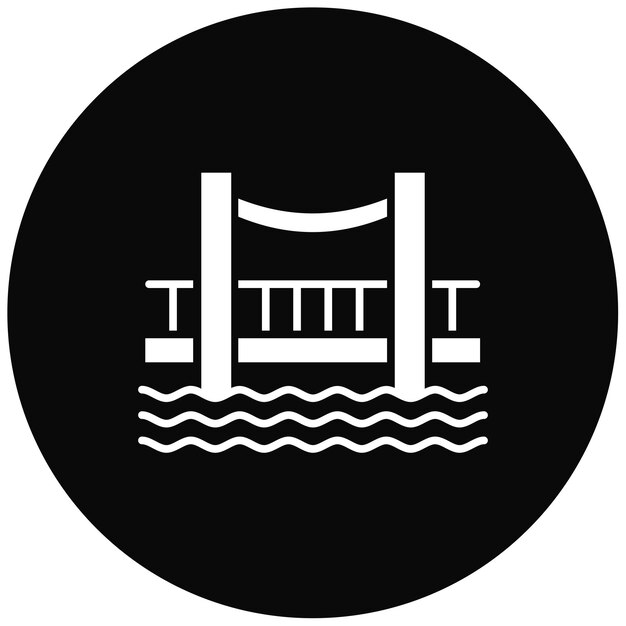 La imagen vectorial del icono del puente se puede utilizar para los elementos de la ciudad