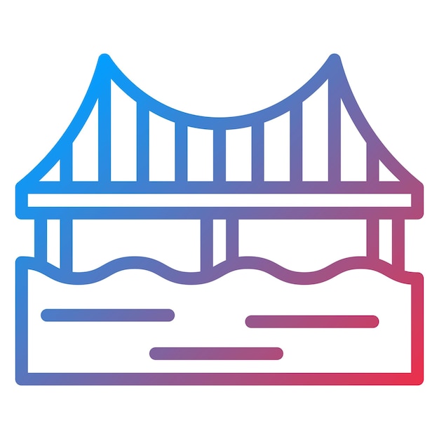 La imagen vectorial del icono del puente se puede utilizar para el ferrocarril