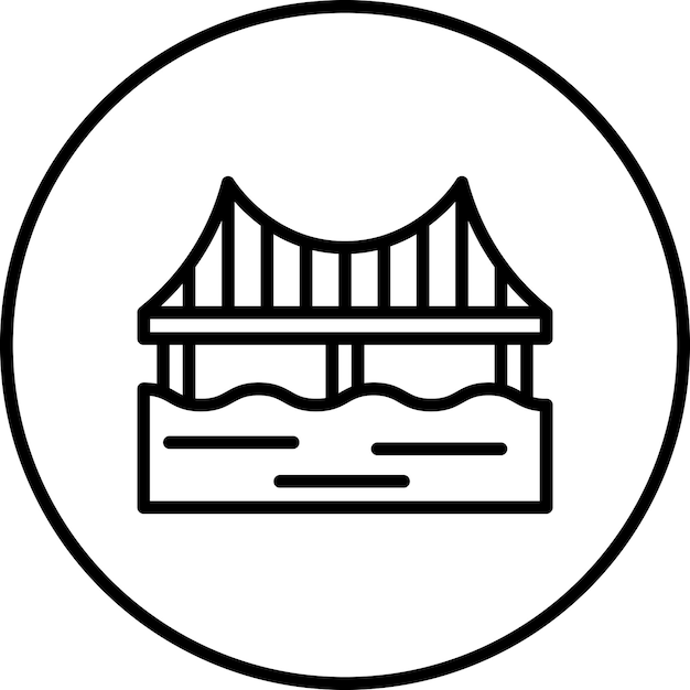 La imagen vectorial del icono del puente se puede utilizar para el ferrocarril