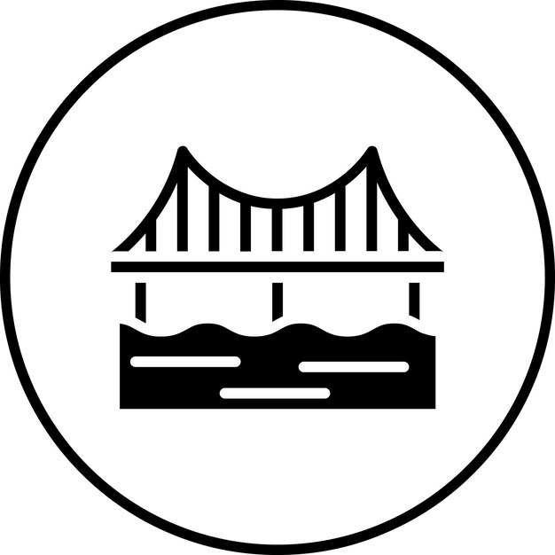 La imagen vectorial del icono del puente se puede utilizar para el ferrocarril