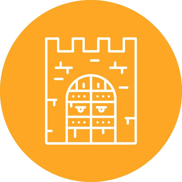 Vector imagen vectorial del icono de la puerta del castillo se puede usar para medieval