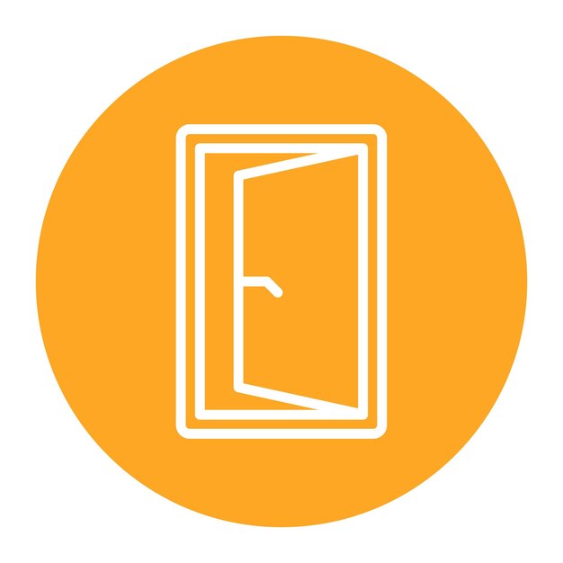 Imagen vectorial del icono de la puerta Se puede usar para Retro