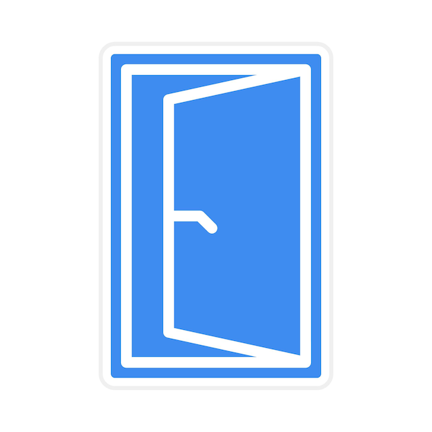 Imagen vectorial del icono de la puerta Se puede usar para Retro