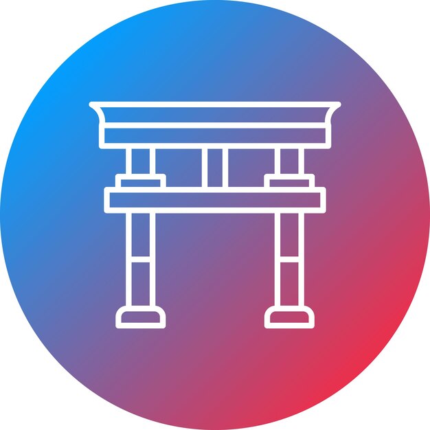 Imagen vectorial del icono de la Puerta Torii Se puede usar para la Aldea