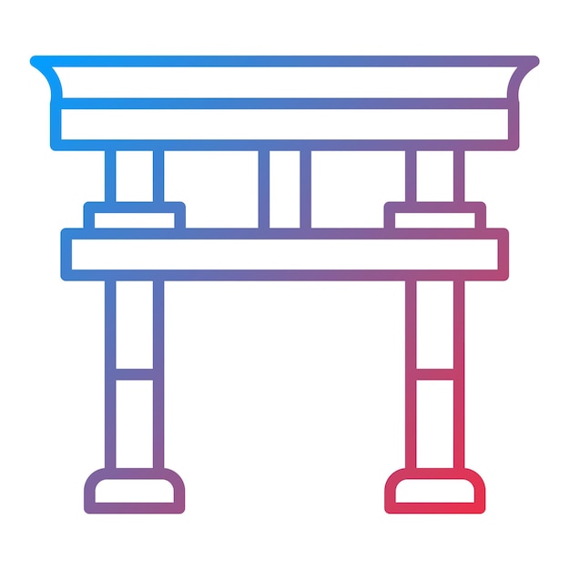 Imagen vectorial del icono de la Puerta Torii Se puede usar para la Aldea