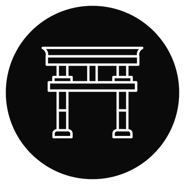 Imagen vectorial del icono de la Puerta Torii Se puede usar para la Aldea