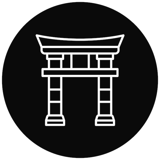 Imagen vectorial del icono de la Puerta Torii Se puede usar para la Historia