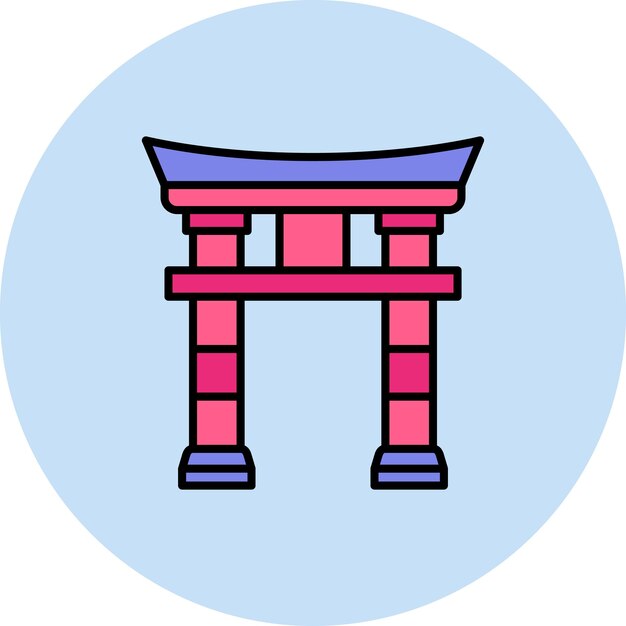 Imagen vectorial del icono de la Puerta Torii Se puede usar para la Historia