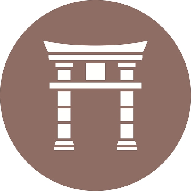 Imagen vectorial del icono de la Puerta Torii Se puede usar para la Historia