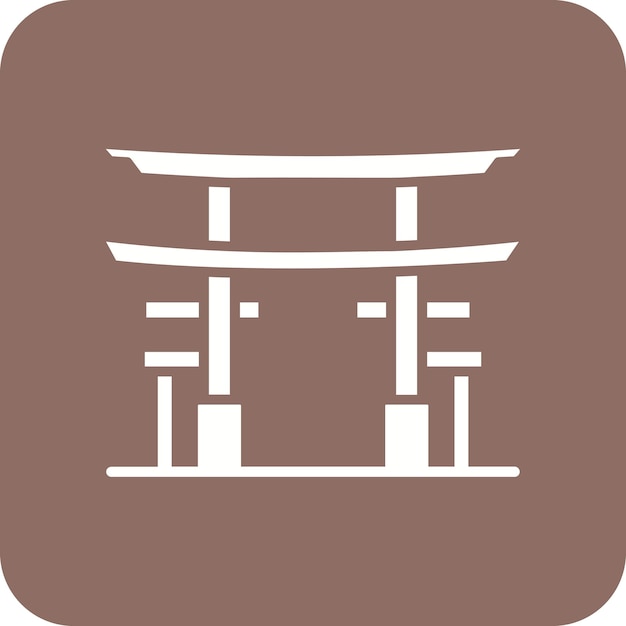 Imagen vectorial del icono de la Puerta Torii Se puede usar para Landmarks